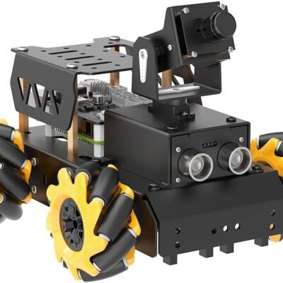 HIWONDER Raspberry Pi 5 4GB AI Vision Robot Car Kit, Mecanum Wheels, 2DOF HD Camera, Python Programming, Open Source DIY Robot Kit for Teens