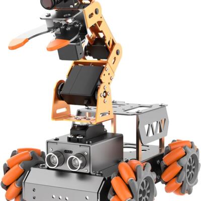 HIWONDER 5DOF AI Vision Robotic Arm Raspberry Pi 5 Smart Robot Arm Mecanum Wheel Chassis Robot Car Kit(Without RPi Board)