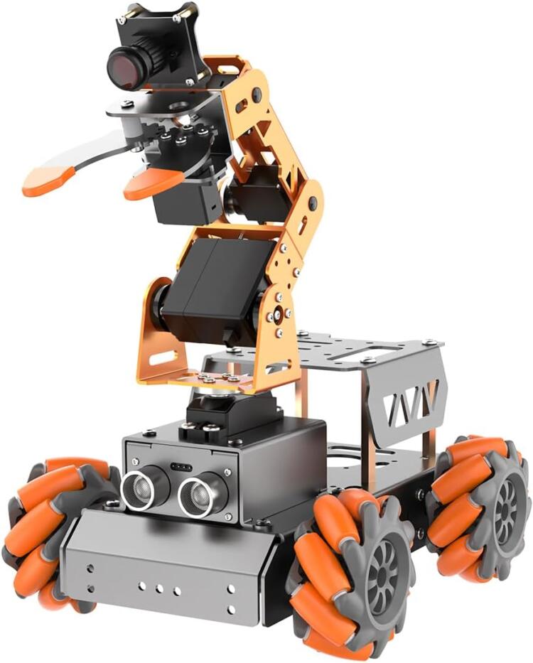 HIWONDER 5DOF AI Vision Robotic Arm Raspberry Pi 5 Smart Robot Arm Mecanum Wheel Chassis Robot Car Kit(Without RPi Board)