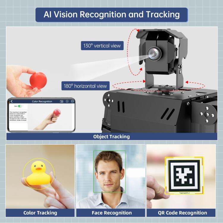 HIWONDER AiNex ROS Education AI Vision Humanoid Robot Powered by Raspberry Pi 5 Biped Inverse Kinematics Algorithm Learning Teaching Kit Standard Kit (Pi 5 4GB) - Image 6