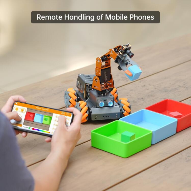 HIWONDER 5DOF AI Vision Robotic Arm Raspberry Pi 5 Smart Robot Arm Mecanum Wheel Chassis Robot Car Kit(Without RPi Board) - Image 4