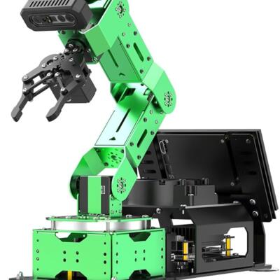 The HIWONDER ROS robotic arm is suitable for the Jetson Nano 6DOF flexible robotic arm kit with AI vision and voice control, open-source programming, and intelligent robot. It is applicable for ROS educational learning, JetArm ultimate kit and Jetson Nano 4GB.