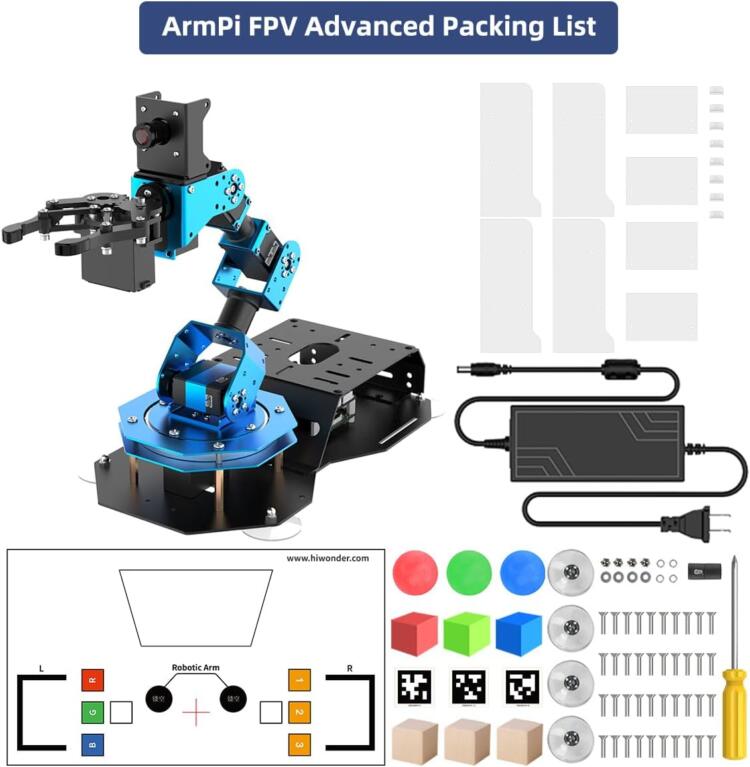 HIWONDER 6DOF Robotic Arm Kit Powered by Raspberry Pi 5 4GB AI Vision Programming Robot Arm ROS Open Source for Adults and Teens (Advanced Kit) - Image 5