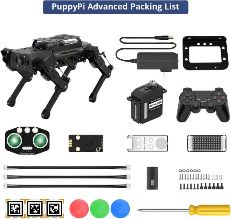 HIWONDER Quadruped Robot for RaspberryPi 5 ROS2 ROS1 Open Source AI Vision Smart Robot Dog for Adults and Teens, PuppyPi Advanced & RPi5 4GB - Image 6