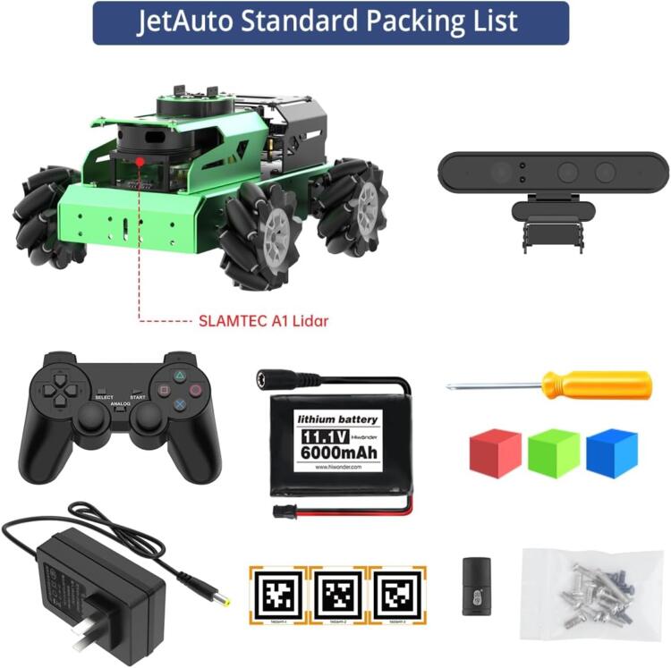 HIWONDER ROS2 ROS1 Robot Car for Jetson Nano with Lidar Depth Camera AI Vision, Smart Robot Kit SLAM Mapping Navigation Path Planning Autonomous Driving, JetAuto Standard Kit & Jetson Nano 4GB - Image 3