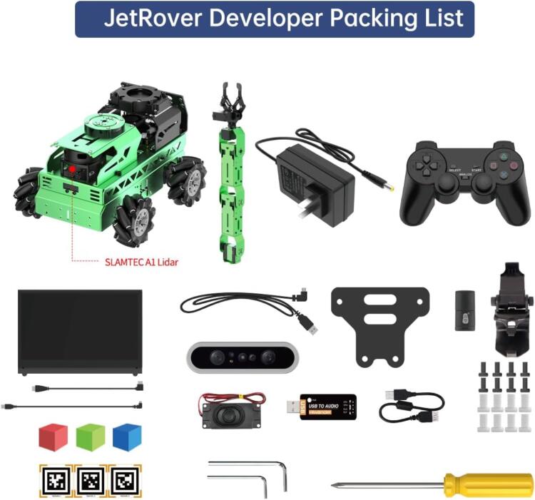 HIWONDER ROS2 ROS1 robot car with AI Vision 6DOF robot arm is suitable for ROS educational learning robot, supporting SLAM mapping/navigation /Python, JetRover development kit and Jetson Nano 4GB - Image 3