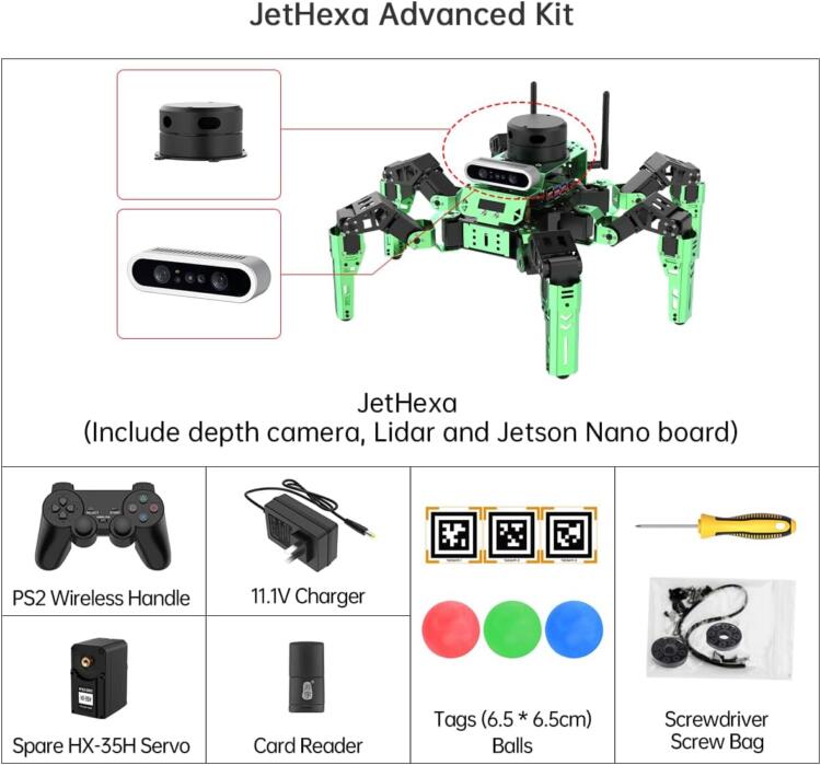 Hiwonder JetHexapod Robot Kit for Jetson Nano 3D Depth Camera, G4 LiDAR and LiDAR Mapping Navigation ROS AI Robot Kit (Advanced Kit) - Image 4