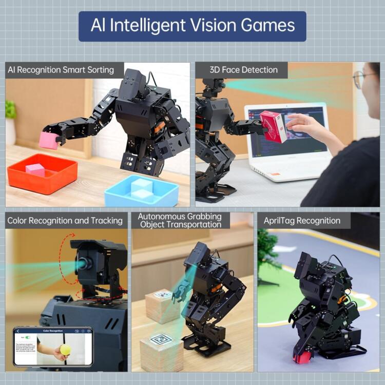 HIWONDER AiNex ROS Education AI Vision Humanoid Robot Powered by Raspberry Pi 5 Biped Inverse Kinematics Algorithm Learning Teaching Kit Standard Kit (Pi 5 4GB) - Image 4