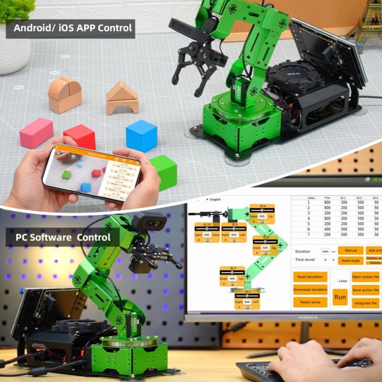 The HIWONDER ROS robotic arm is suitable for the Jetson Nano 6DOF flexible robotic arm kit with AI vision and voice control, open-source programming, and intelligent robot. It is applicable for ROS educational learning, JetArm ultimate kit and Jetson Nano 4GB. - Image 7