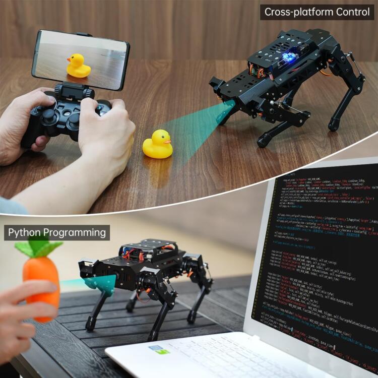 HIWONDER Quadruped Robot for RaspberryPi 5 ROS2 ROS1 Open Source AI Vision Smart Robot Dog for Adults and Teens, PuppyPi Standard & RPi5 4GB - Image 9