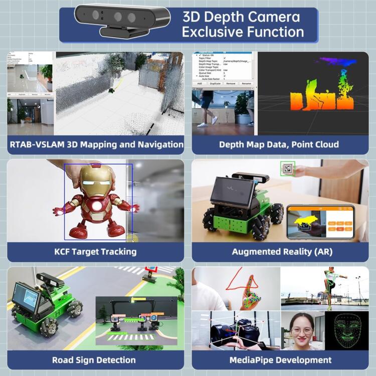 HIWONDER ROS2 ROS1 Robot Car for Jetson Nano with Lidar Depth Camera AI Vision, Smart Robot Kit SLAM Mapping Navigation Path Planning Autonomous Driving, JetAuto Standard Kit & Jetson Nano 4GB - Image 6