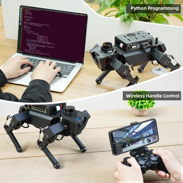 HIWONDER ROSPug Quad Bionic Robot Dog AI Vision Powered by Jetson Nano ROS Open Source Python Programming SLAM Mapping and Navigation For Adults - Image 9