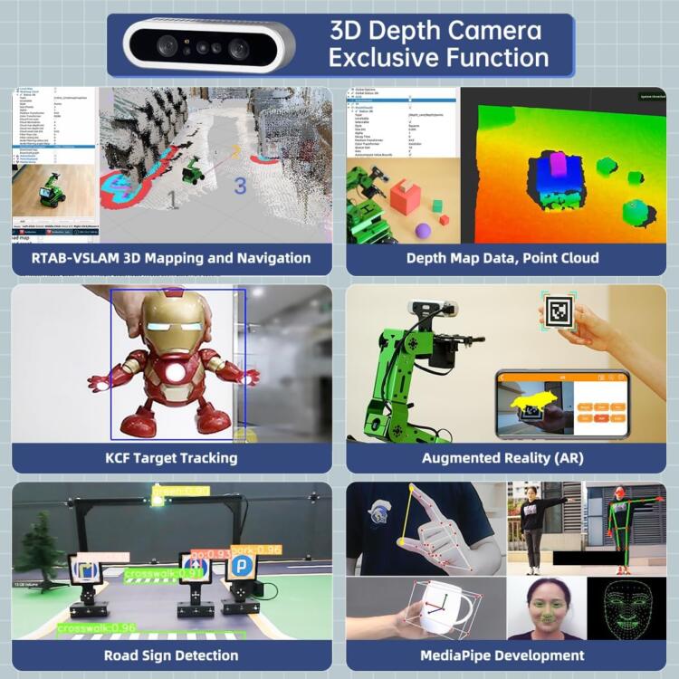 HIWONDER ROS2 ROS1 Robot Car with AI Vision 6DOF Robotic Arm for ROS Education Learning Robot Support SLAM Mapping/Navigation/Python, JetRover Standard Kit & Jetson Nano 4GB - Image 6