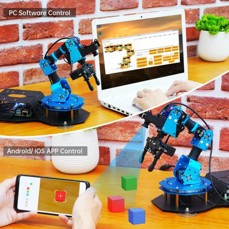 HIWONDER 6DOF Robotic Arm Kit Powered by Raspberry Pi 5 4GB AI Vision Programming Robot Arm ROS Open Source for Adults and Teens (Advanced Kit) - Image 2